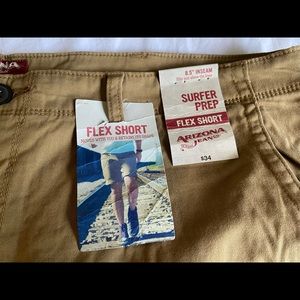 Arizona Flex Surfer Prep Shorts Flat Front Dark Khaki Men’s Size 42